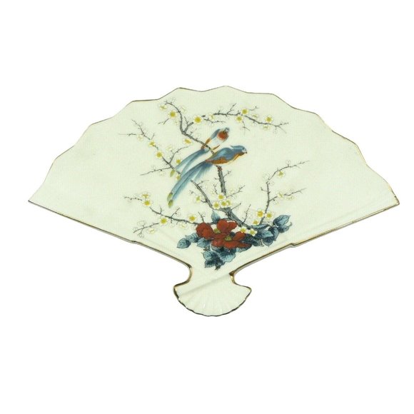 Trinket Dish Tray Fine China Fan Shaped by Jay Made in Japan - Picture 1 of 10